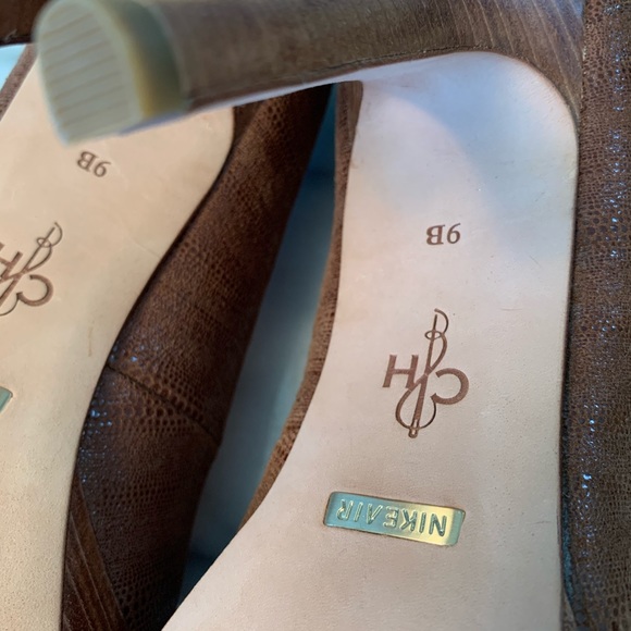 Cole Haan Nike Air Soft Brown Suede Platform Pumps - Picture 4 of 10